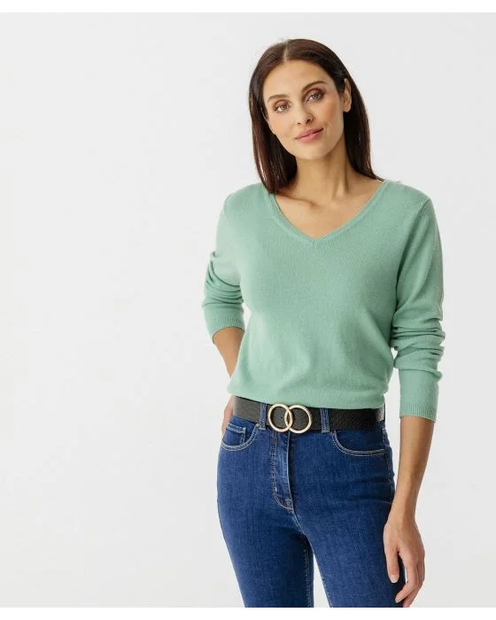 Pull col V en pur cachemire