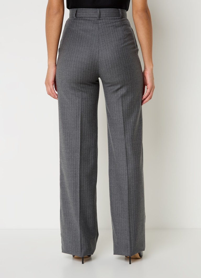 Ριχτό παντελόνι MaxMara Gong από παρθένο μαλλί με ψηλή μέση και ρίγα