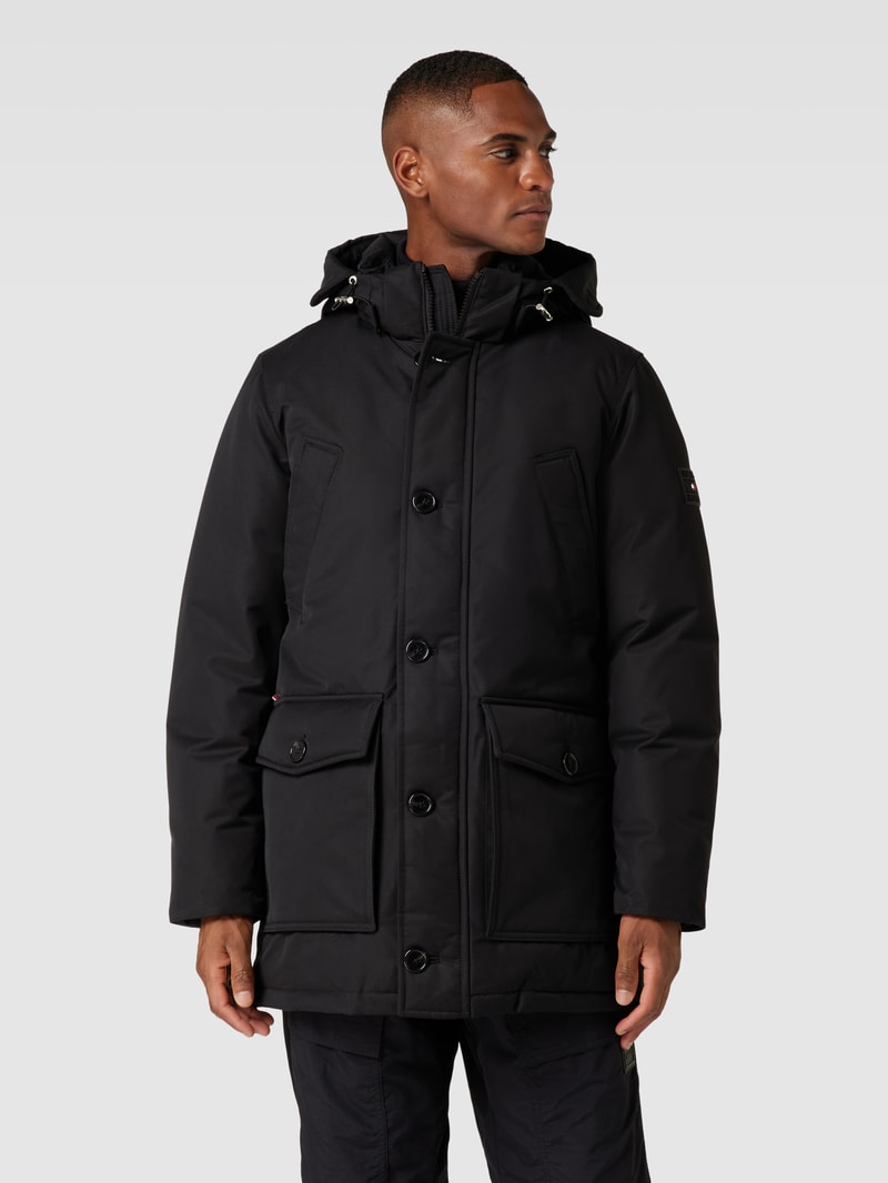 Parka mit abnehmbarer Kapuze Modell 'ROCKIE' in schwarz