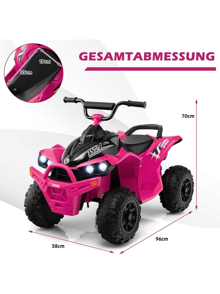 COSTWAY 12V Elektro Kinderquad 3-8 Jahre in Rosa günstig kaufen onesize