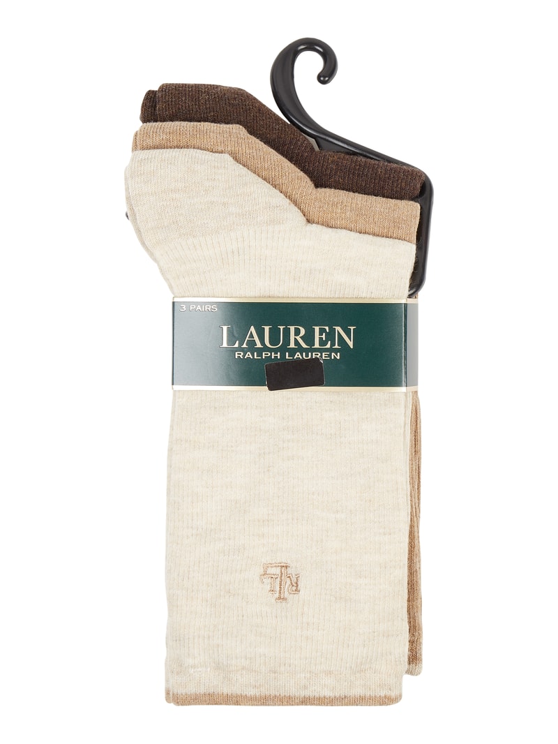 Socken mit Stretch-Anteil im 3er-Pack in beige