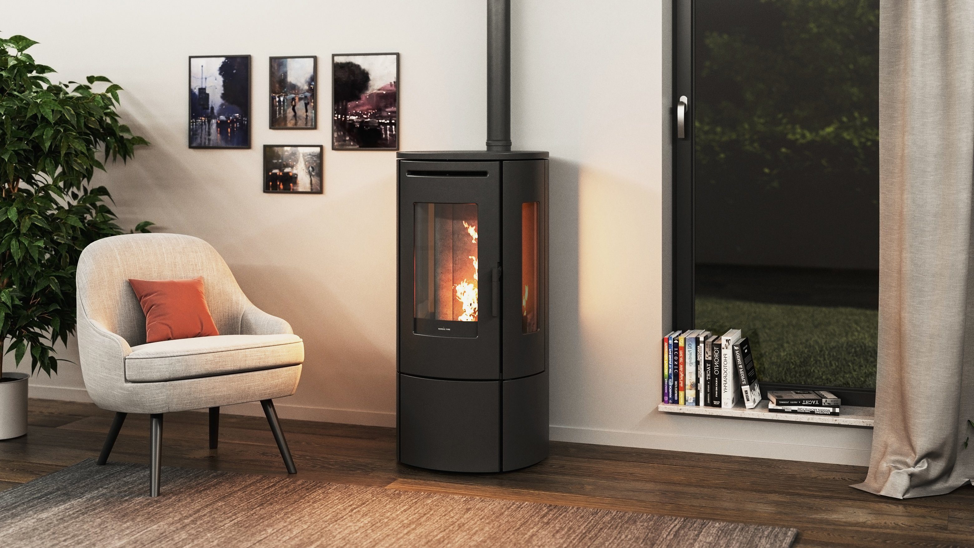Nordic Fire Pelletofen Tjallmo, 7,00 kW, 3 Sichtscheiben