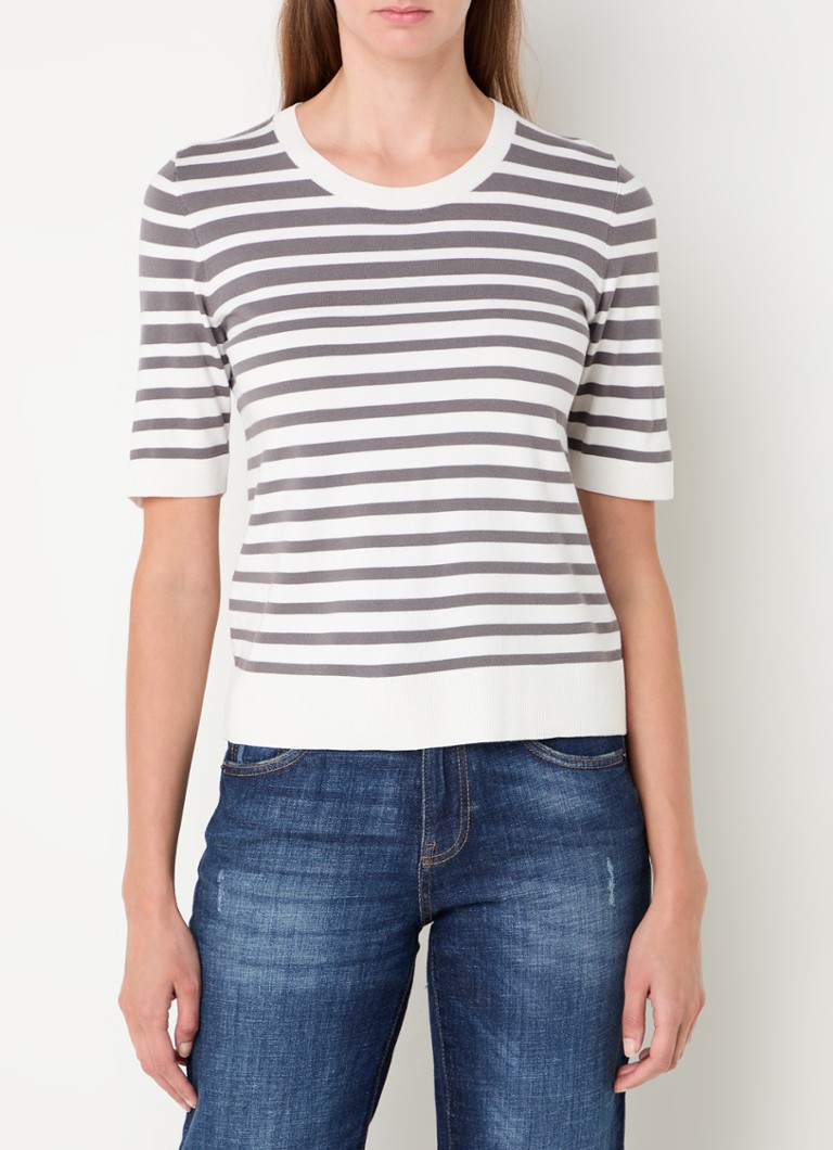 Sisley Fino pleteni top s prugastim printom
