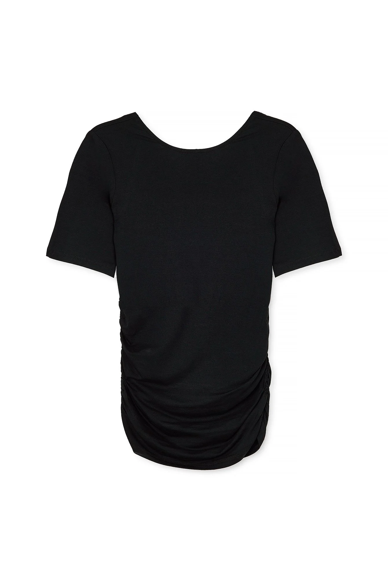 Soft Line Open Back Rouched Top