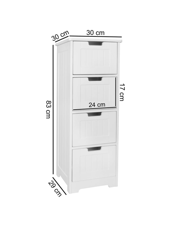 KADIMA DESIGN Badschrank | Weiß, 30x83x30cm, 4 Schubladen günstig kaufen onesize