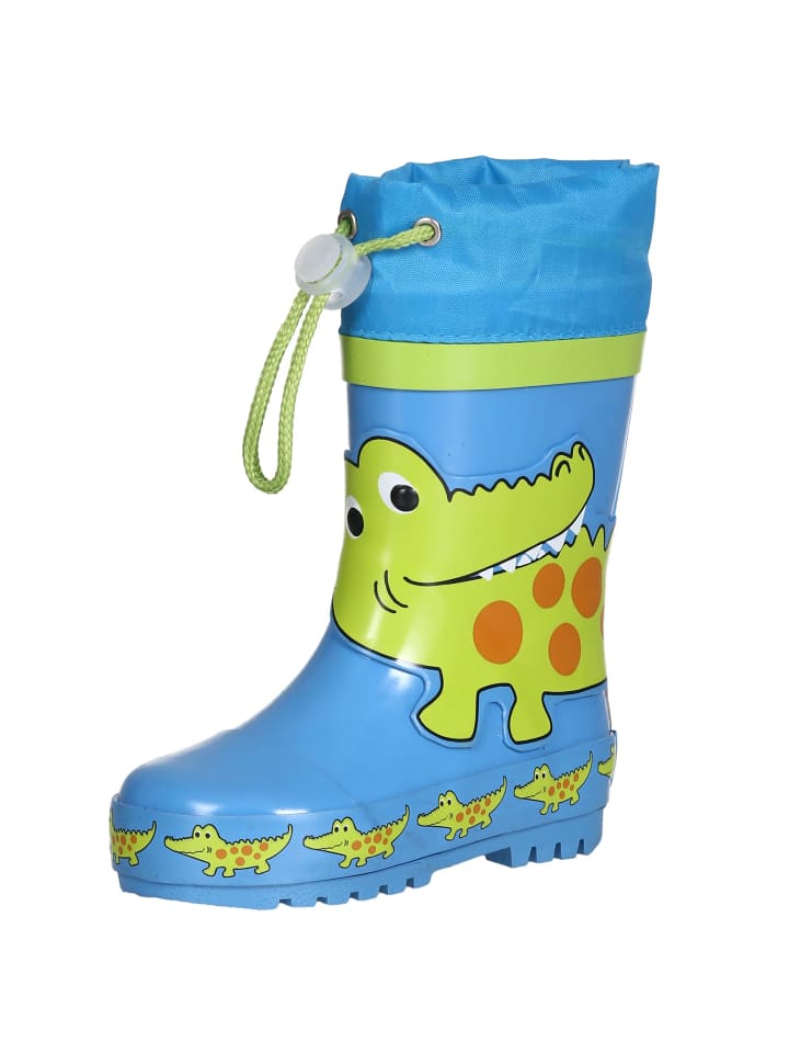 Playshoes Gummistiefel Krokodil in Blau/Grün günstig kaufen
