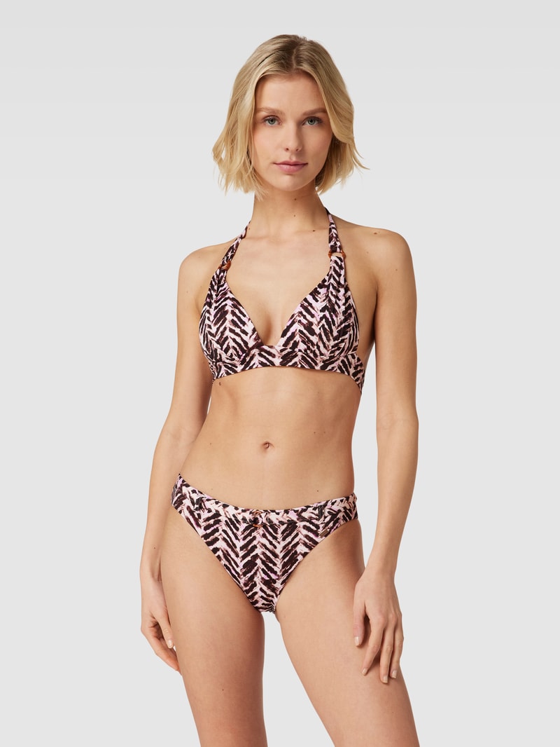 Bikini-Oberteil mit Allover-Muster Modell 'MAHO SUNBOW' in mittelbraun