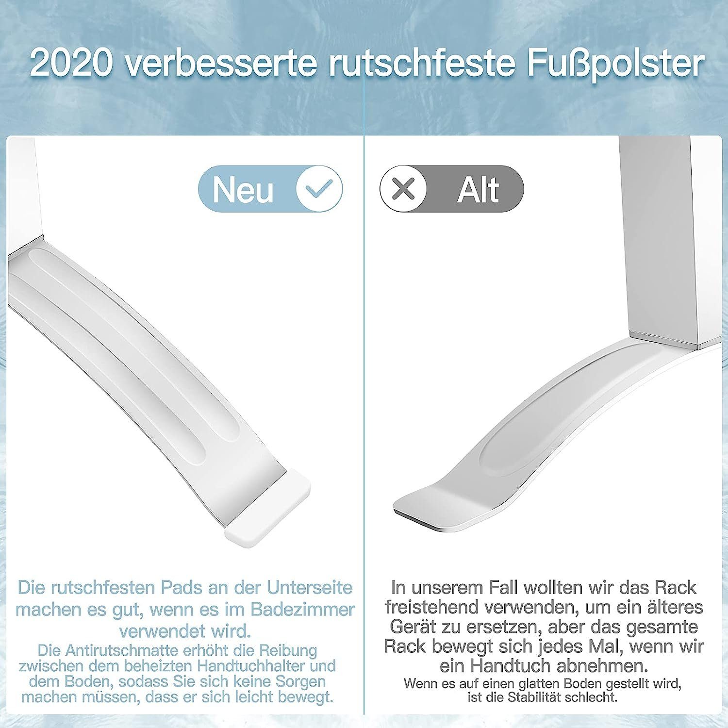 KOMFOTTEU Heizkörper 2 in 1 elektrischer Handtuchwärmer, Badheizkörper 100W