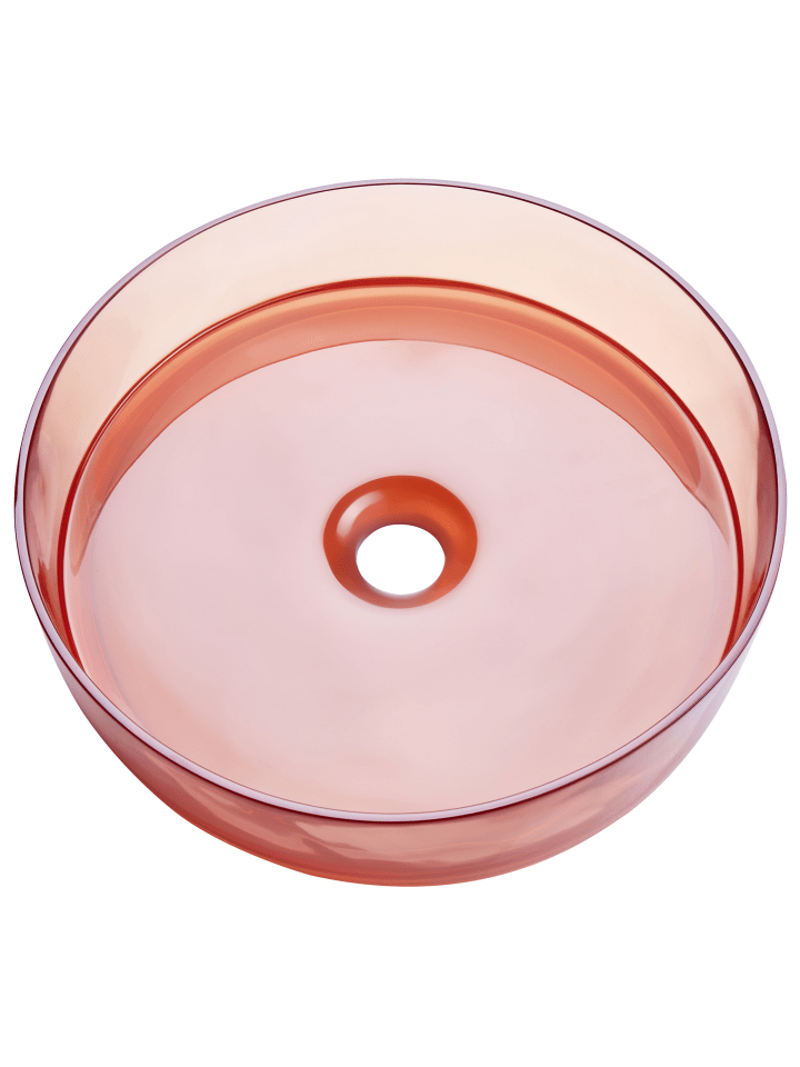Beliani Waschbecken TOLOSA in Transparent/Rot - (W) 36 x (H) 10 x (L) 36 cm günstig kaufen onesize