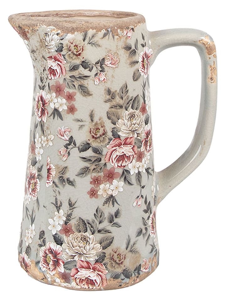 Clayre & Eef Dekokanne in Hellgrau/ Rosa - (B)16 x (H)20 x (T)11 cm günstig kaufen onesize