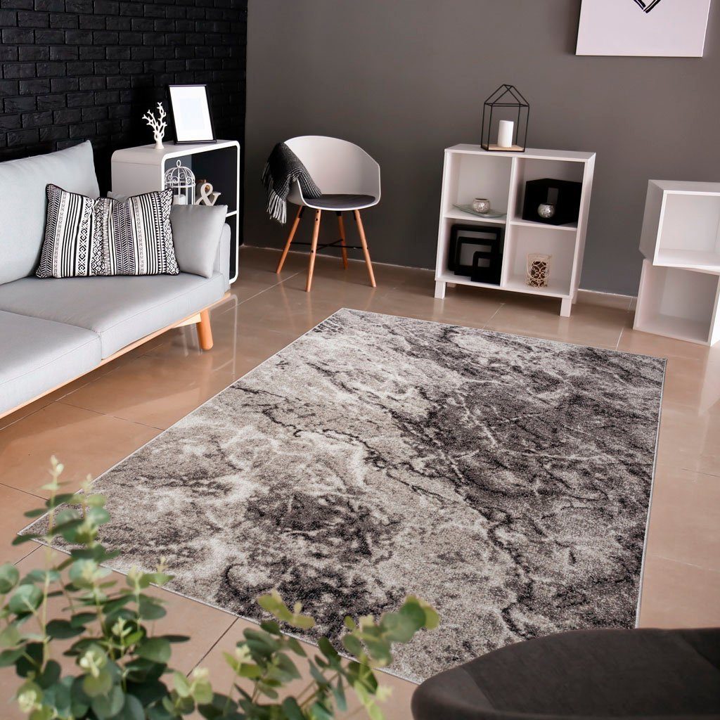 Teppich Saniel, Home affaire, rechteckig, Höhe: 9 mm, mit besonders weichem Flor, Kurzflor, Marmor-Optik