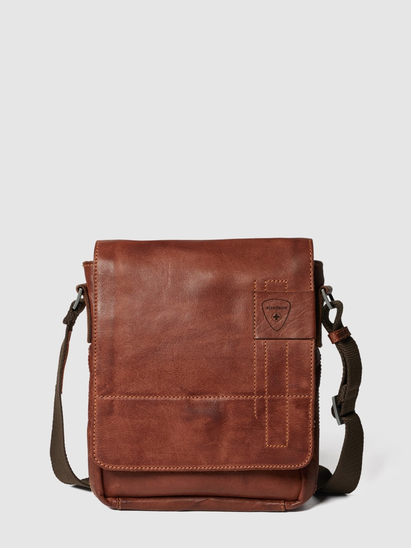 Schultertasche aus Leder in cognac