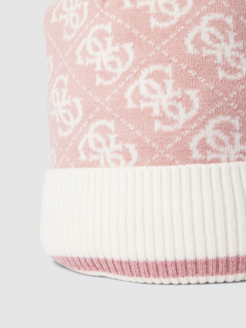 Beanie mit Allover-Logo-Muster in pink