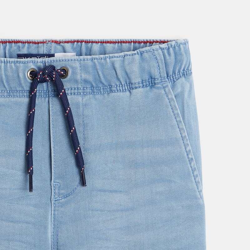 Bermuda slim en jean bleu garçon