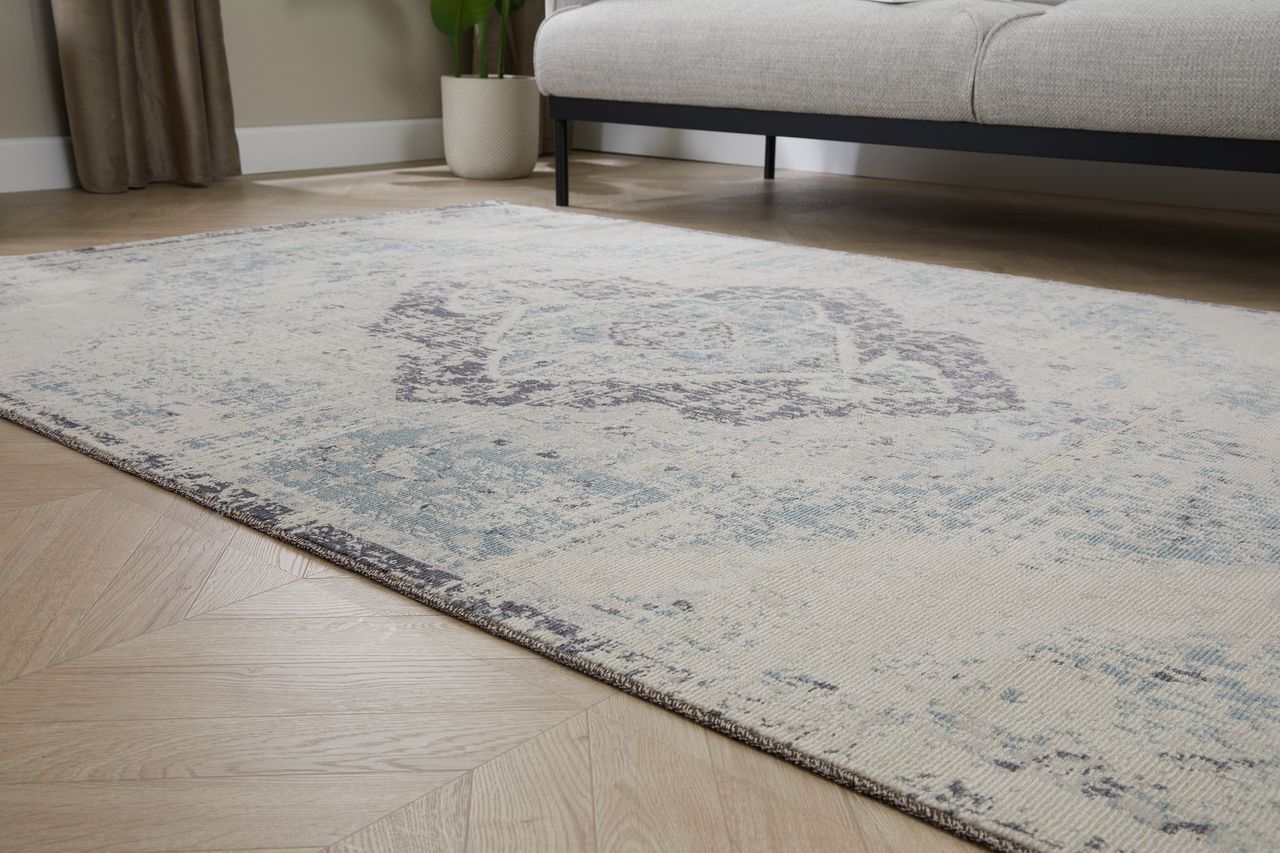 Lifa Living Vintage Teppich - Aqua Vintage - Beige/Silber