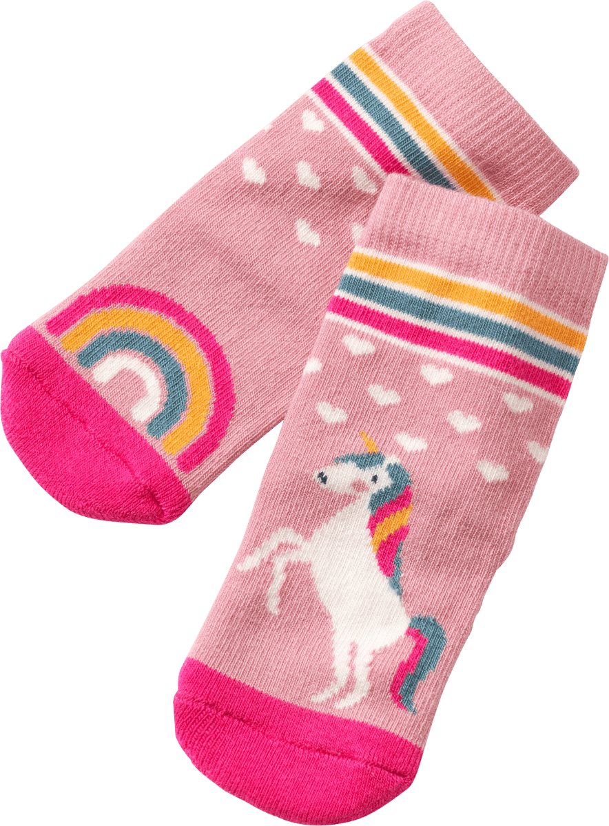 ABS Socken mit Einhorn-Motiv, rosa, Gr. 23/26, 1 St