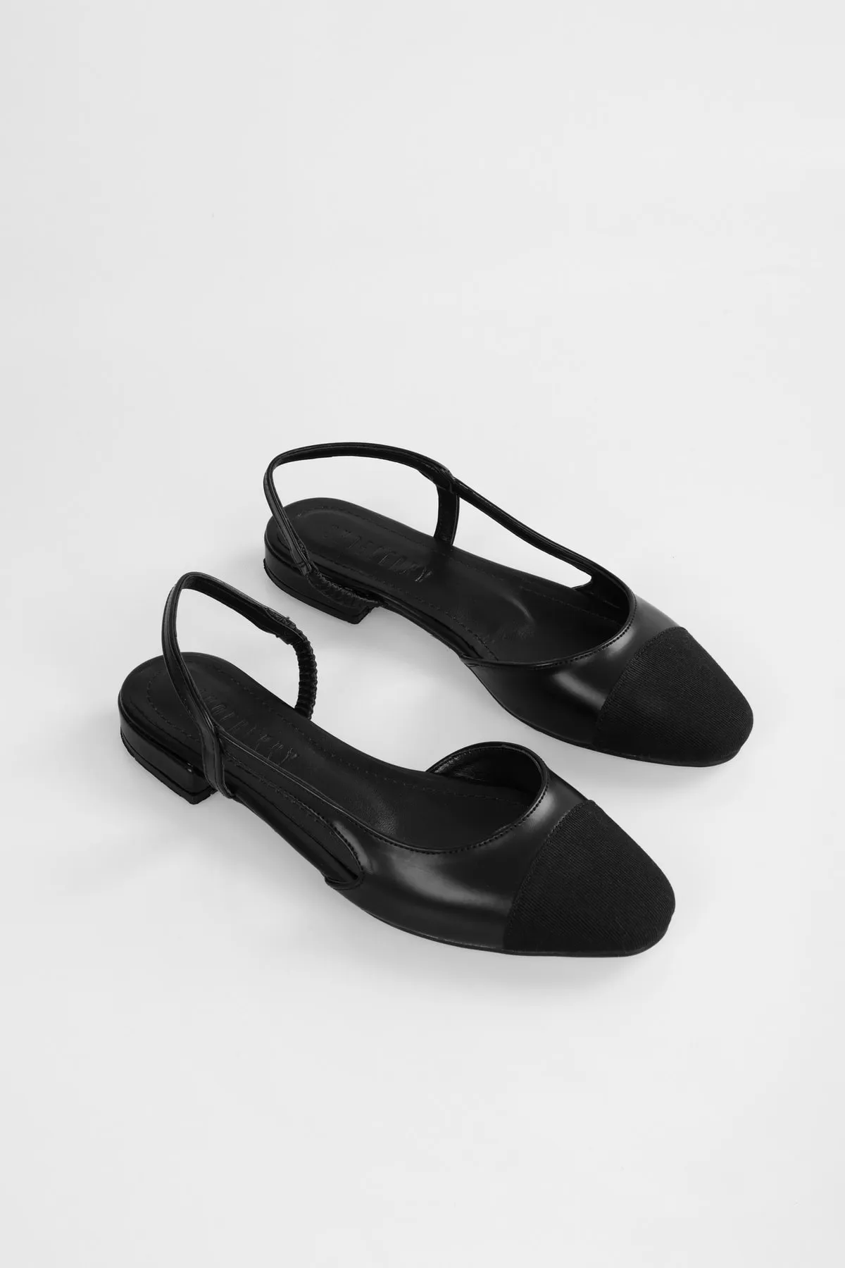 Shoeberry  Sefre Black Skin Casual Ballerinas für Damen