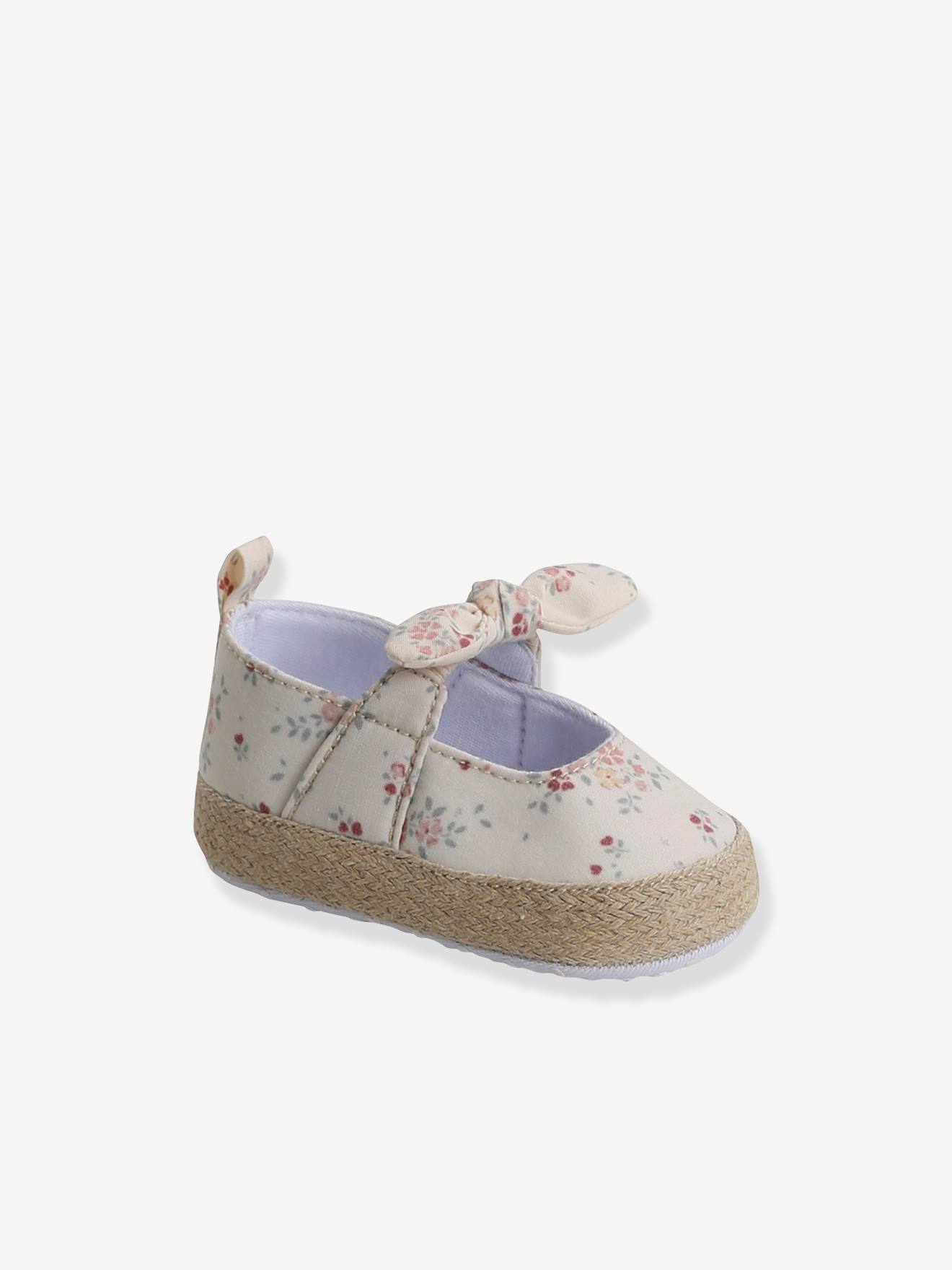 Chaussons de parc ballerines bébé beige imprimé