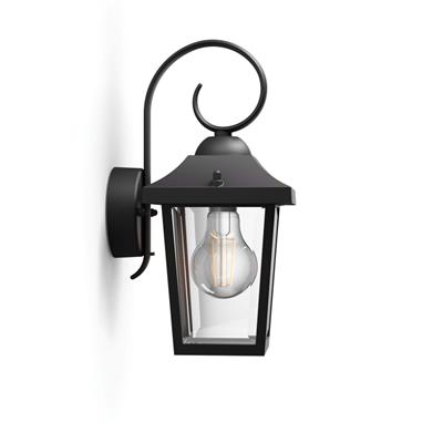 Philips P156797 Nástenná lampa Buzzard čierna 1x60W 230V