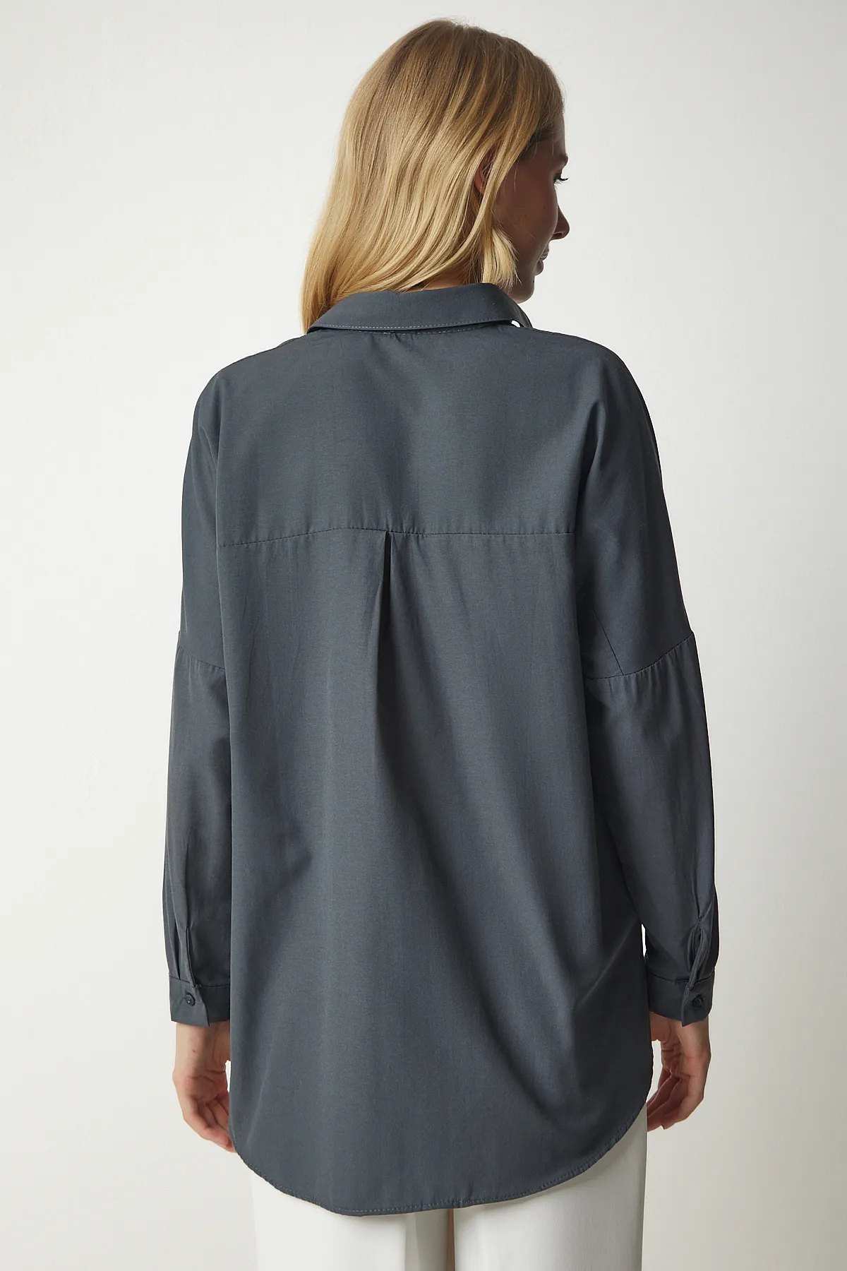 Happiness İstanbul  Hemd - Grau - Oversized