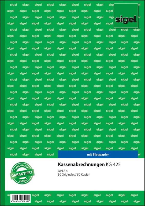 Sigel Kassenabrechnung DIN A4 50 Blatt