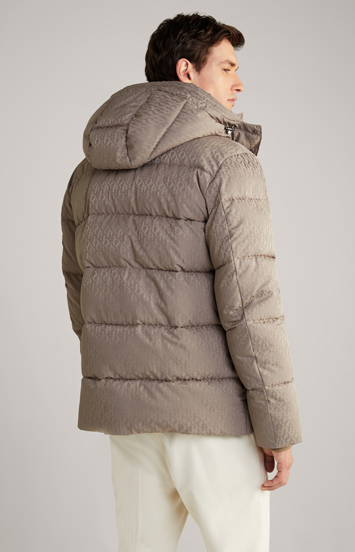 Logo-Steppjacke Vastos in Hellbraun gemustert