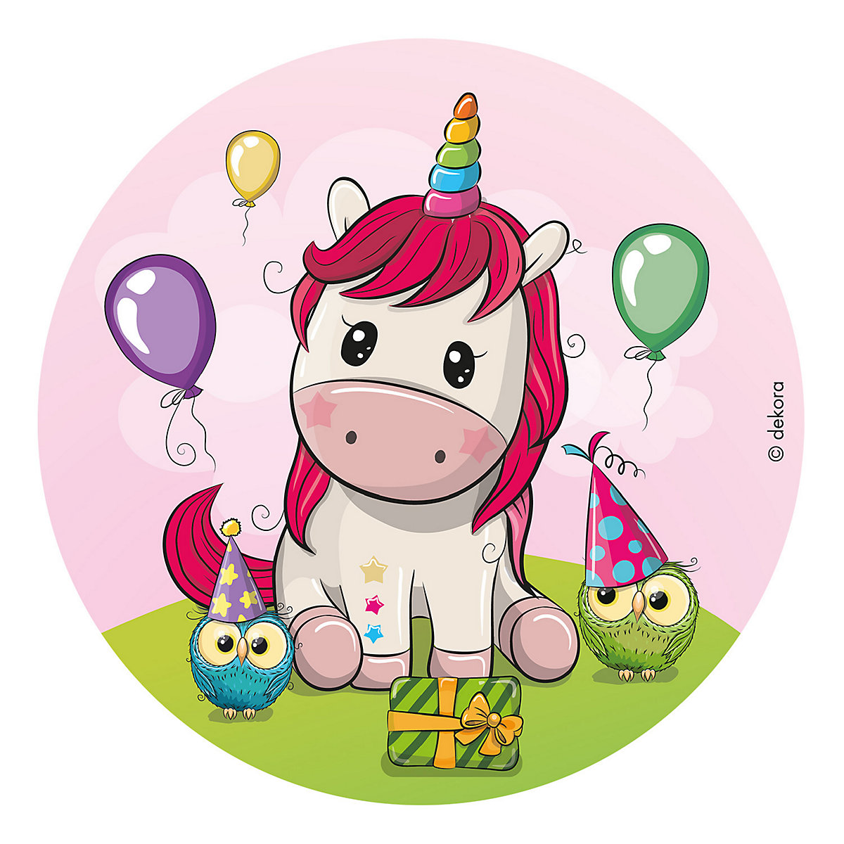 Essbare Tortenaufleger Einhorn 20cm