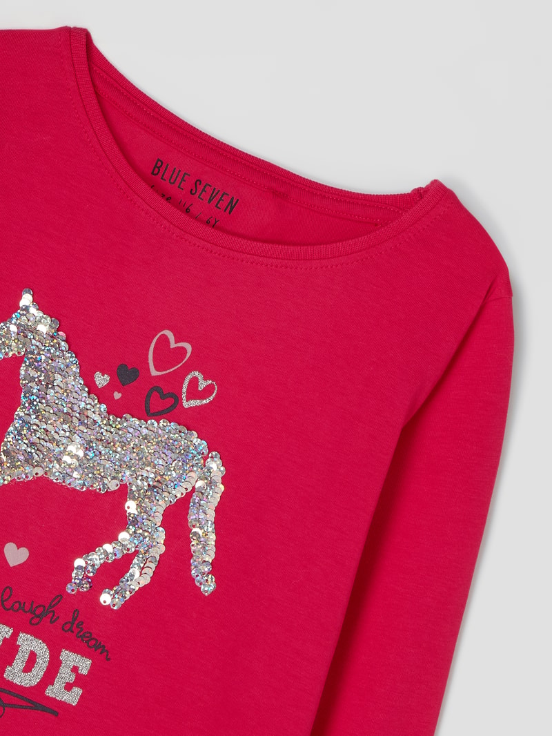 Longsleeve mit Wendepailletten in pink