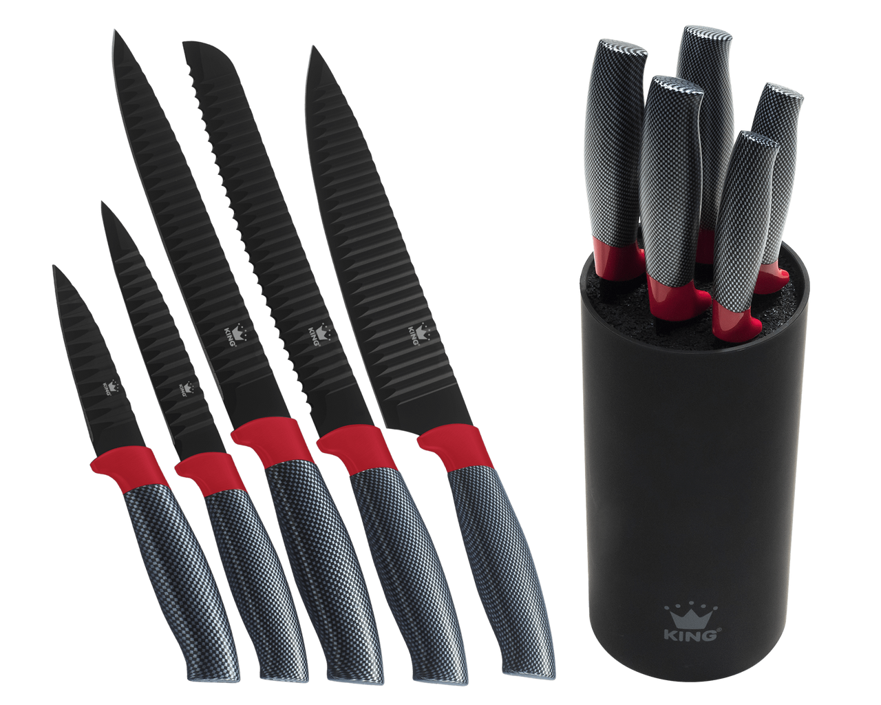 KING 10tlg. Küchenset inkl. Pfanne, Vorratsdosen, Messer, Messerblock