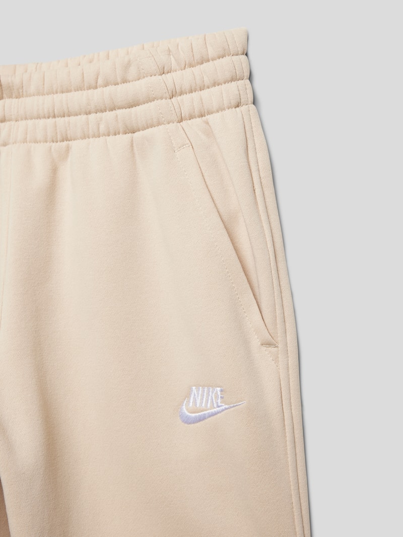 Sweatpants mit Label-Stitching in beige