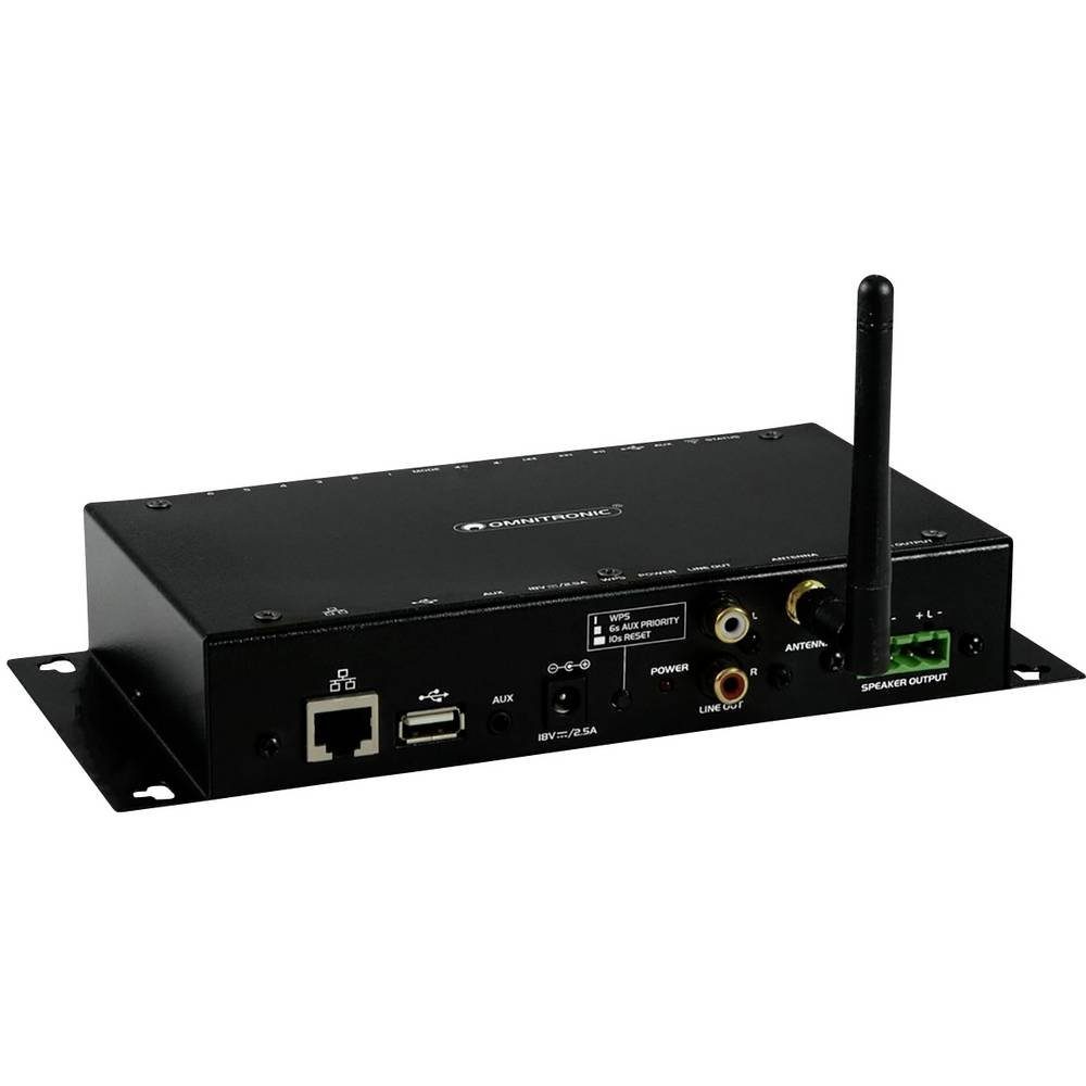 Omnitronic WLAN Multiroom Streaming Verstärkersystem AV-Receiver (AirPlay, DLNA, Internetradio, USB, WLAN)