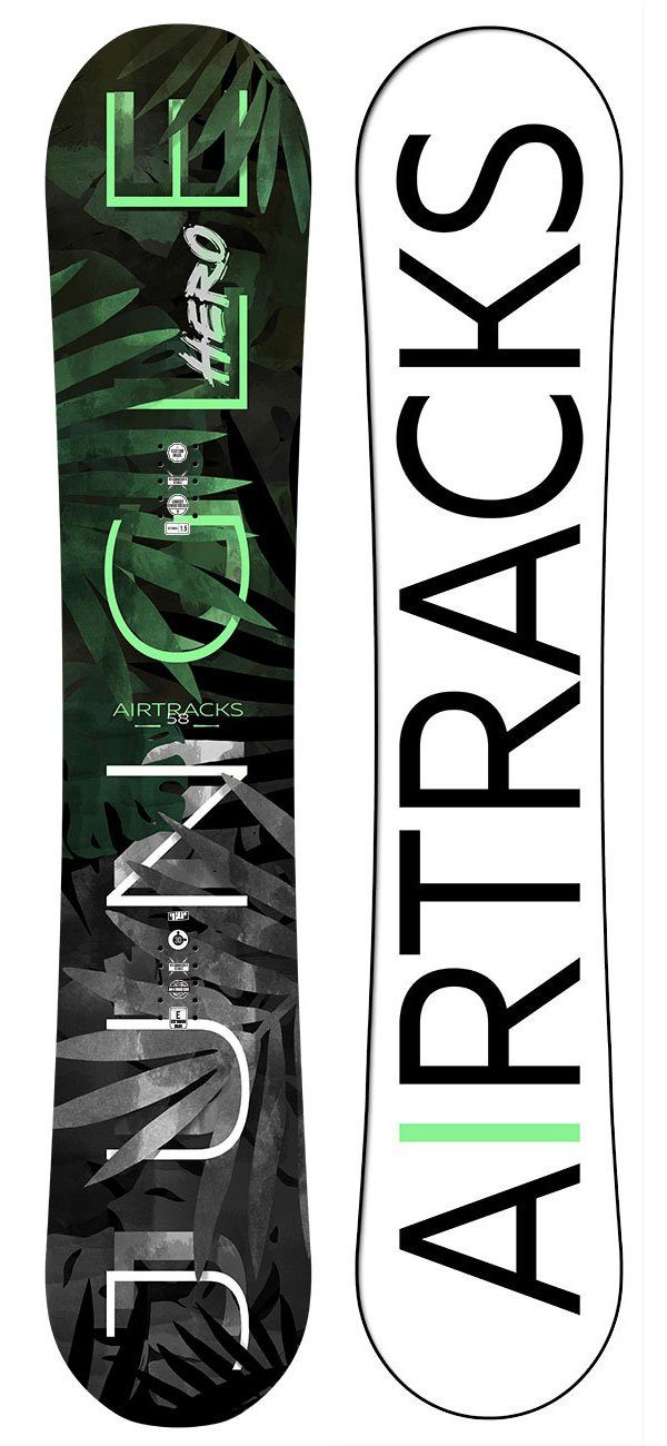 Airtracks Snowboard Snowboard Komplett Set Jungle Hero Wide Mod. 22/23 (4er Pack), Snowboard + Bindung Master + Boots + Sb Bag / 152 155 158 cm