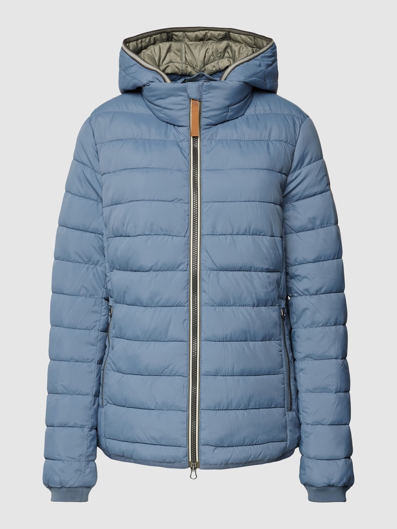 Steppjacke mit Label-Details in blau