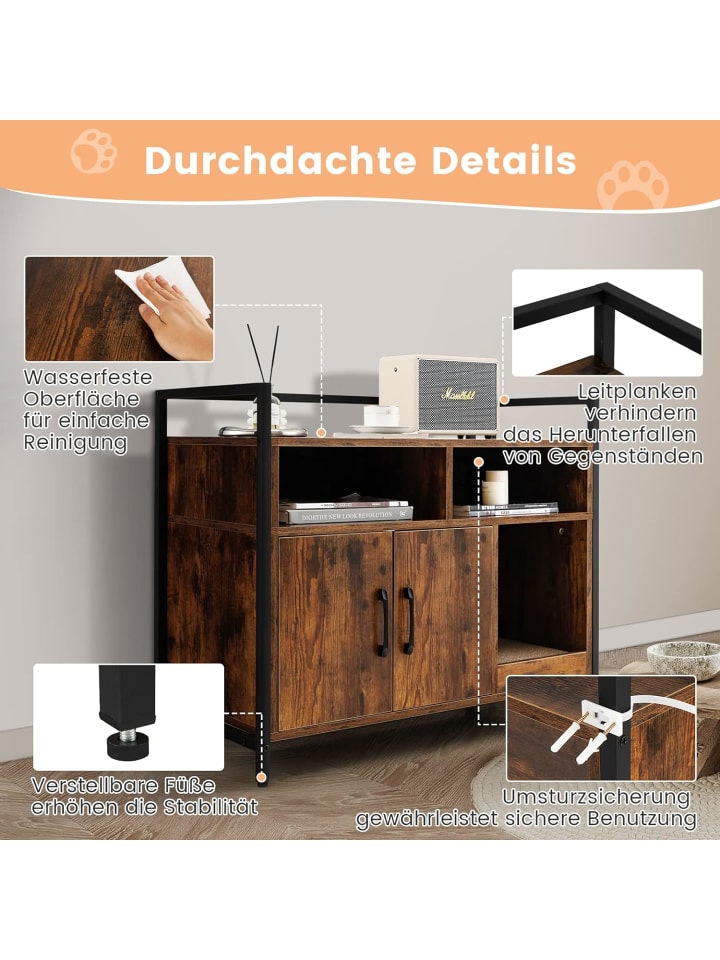 COSTWAY Katzenschrank in Braun günstig kaufen 45 cm