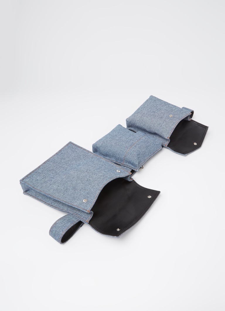 The Attico Cintura denim waist bag with calfskin details
