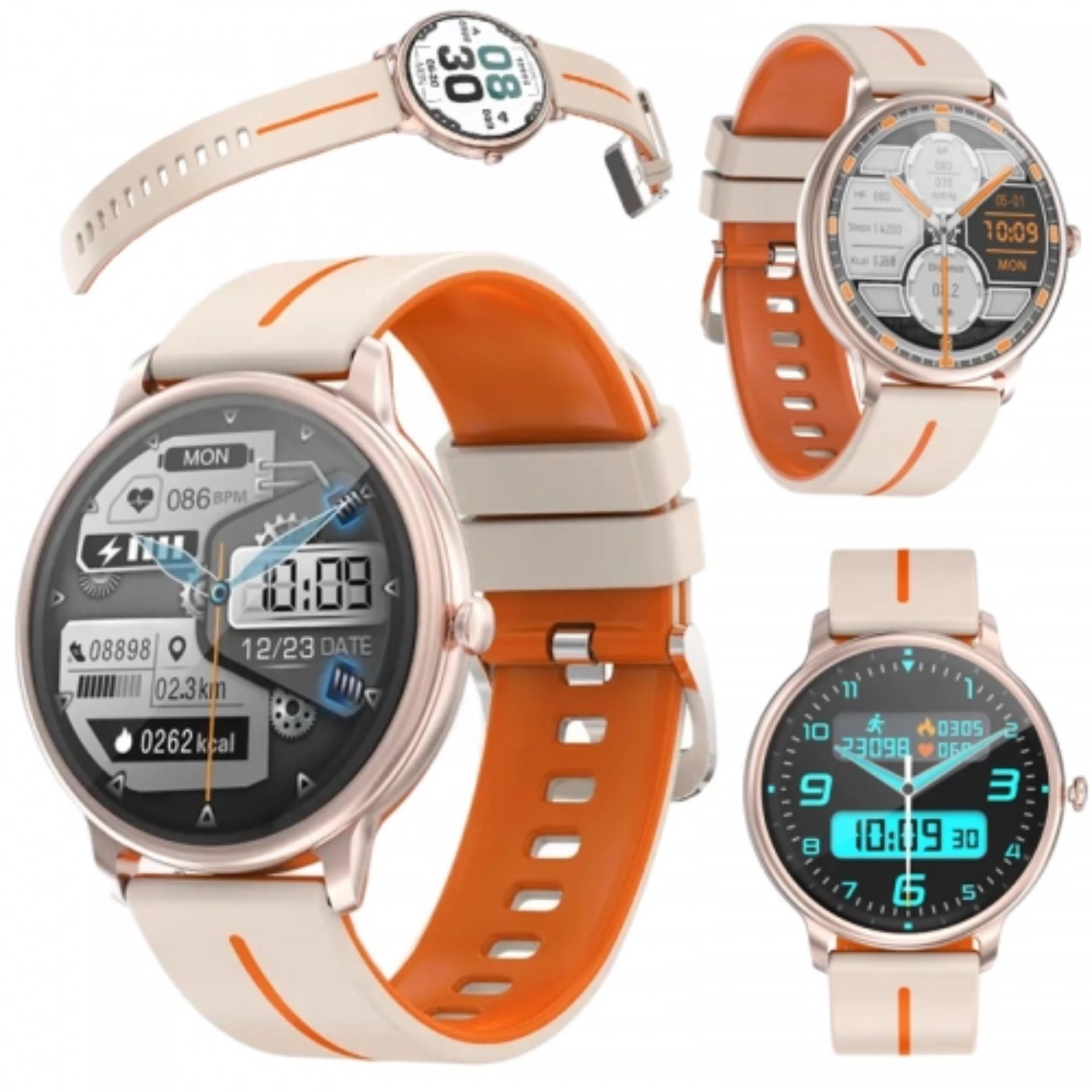 Manike KM60 Elegant Blutdruckmonitor Herzfrequenzmessung BT Call AMOLED Smartwatch (1,69