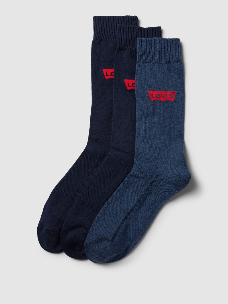 Socken mit Label-Details im 3er-Pack in marineblau