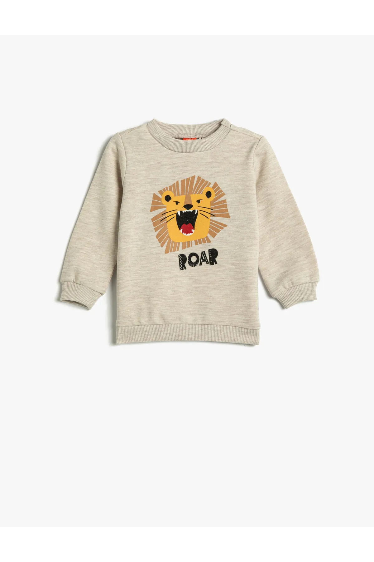 Koton  Sweatshirt mit Löwenmuster, langärmlig, gerippter Rundhalsausschnitt