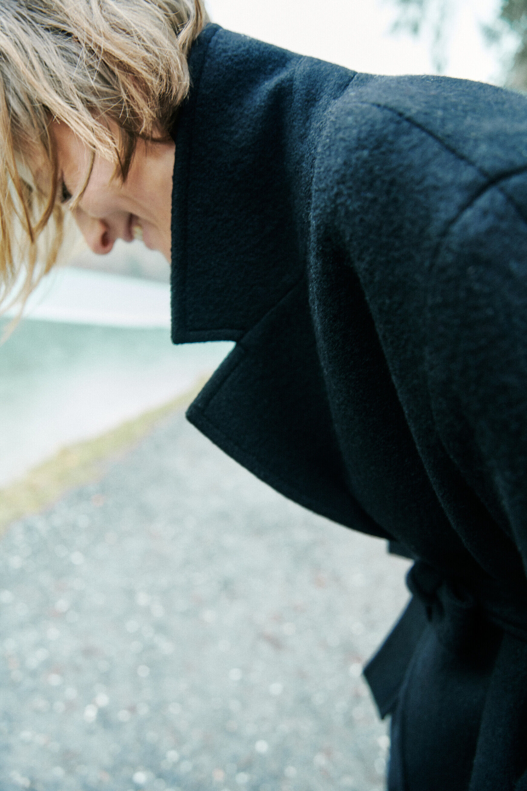 Manteau grant noir femme
