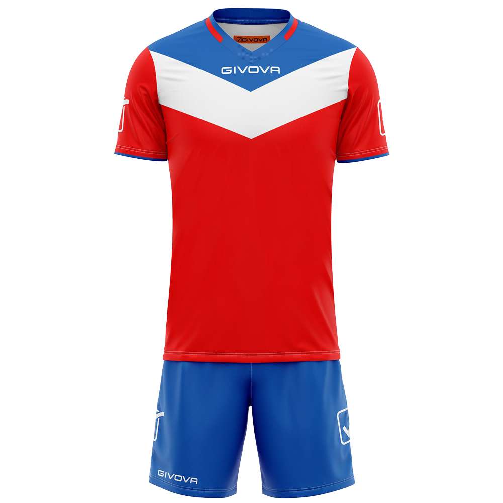 Givova Kit Campo Set Trikot + Shorts rot/mittelblau