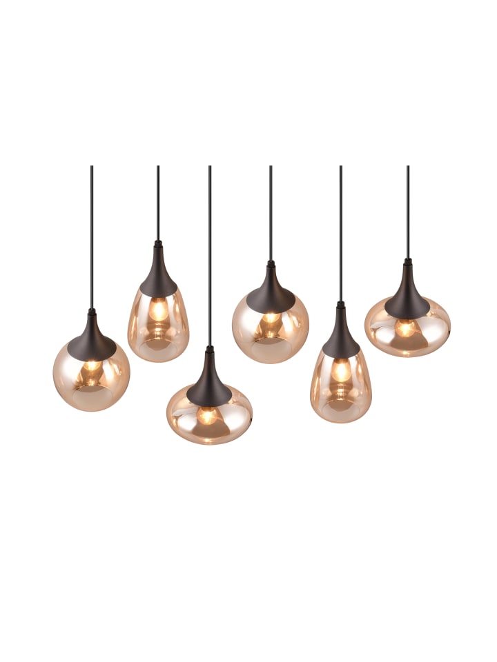 Trio Leuchten Pendelleuchte LUMINA in schwarz matt / amber günstig kaufen onesize