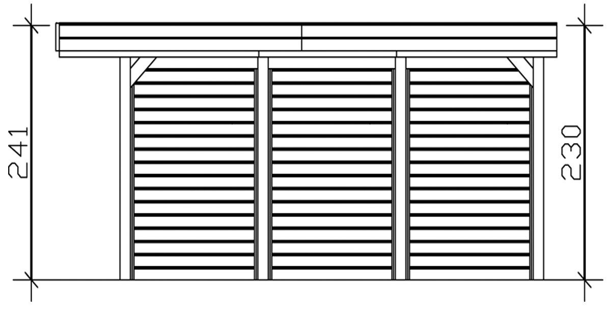 Skanholz Einzelcarport Friesland 1, BxT: 314x555 cm, 210 cm Einfahrtshöhe, (Set), mit Seiten- und Rückwänden