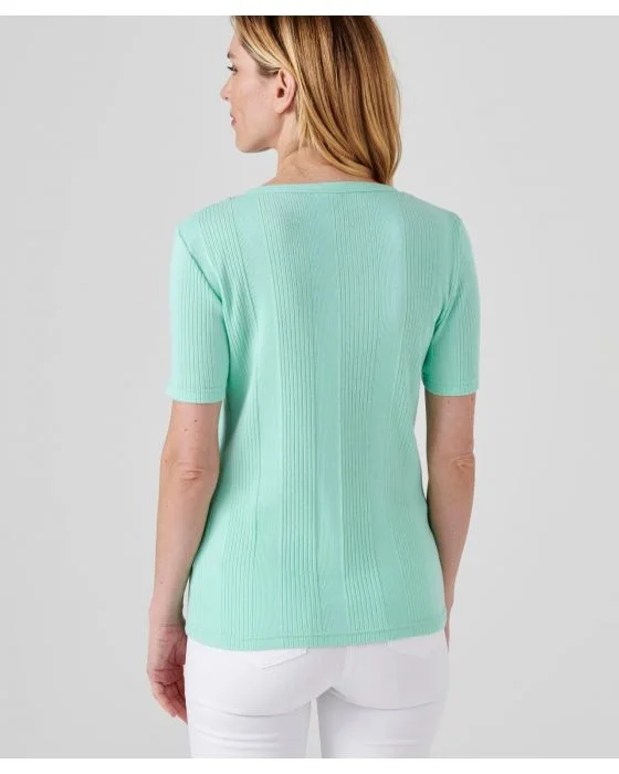 Tee-shirt pur coton côtes placées