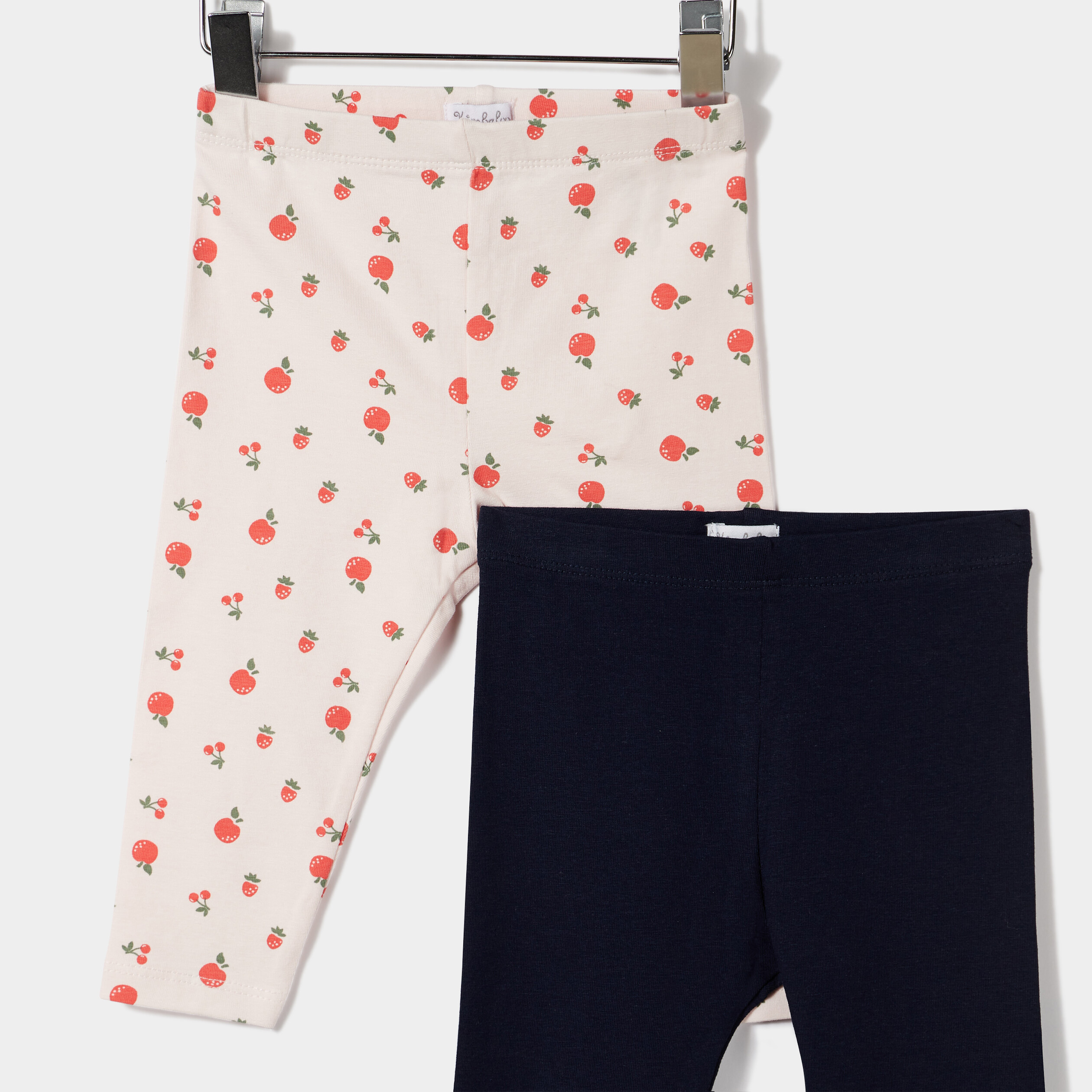 Lot 2 leggings en coton taille standard rose clair bébé fille | La Halle