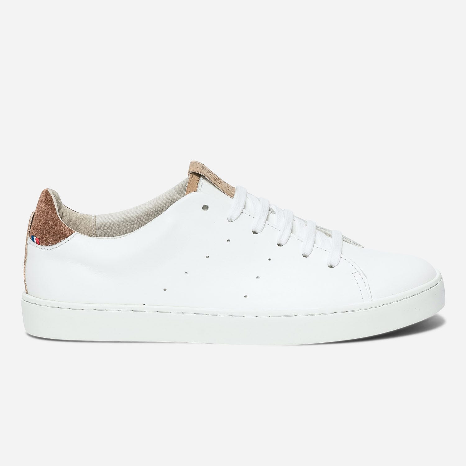 Tennis 1927 blanche et camel femme en cuir éco-conçu
