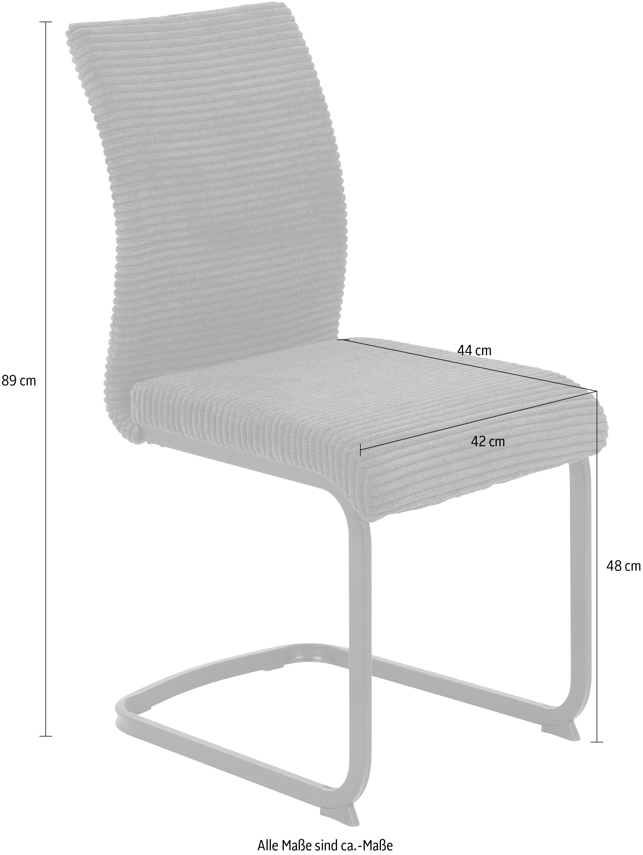 HELA Freischwinger FABIA (Set, 2 St), 120 Kg belastbar, Stoff in Breitcord, 2er und 4er Set