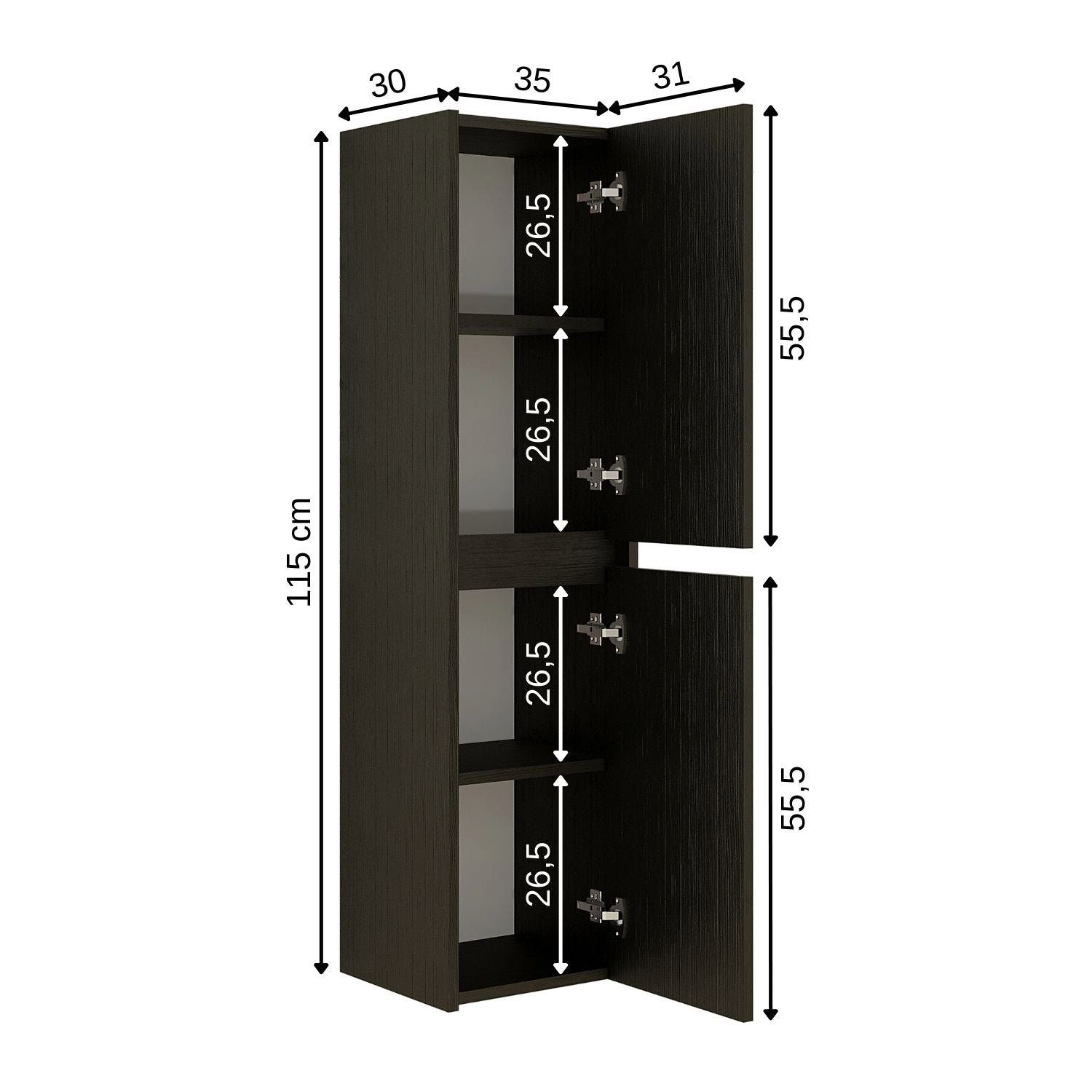 Roomart Badmöbel-Set, (Roomart, Badezimmermöbel, Hochschrank Badregal, in 5 Farben Badschrank)