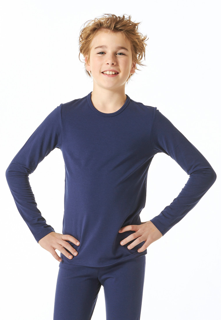 Shirt langarm unisex wärmend dunkelblau - Thermo