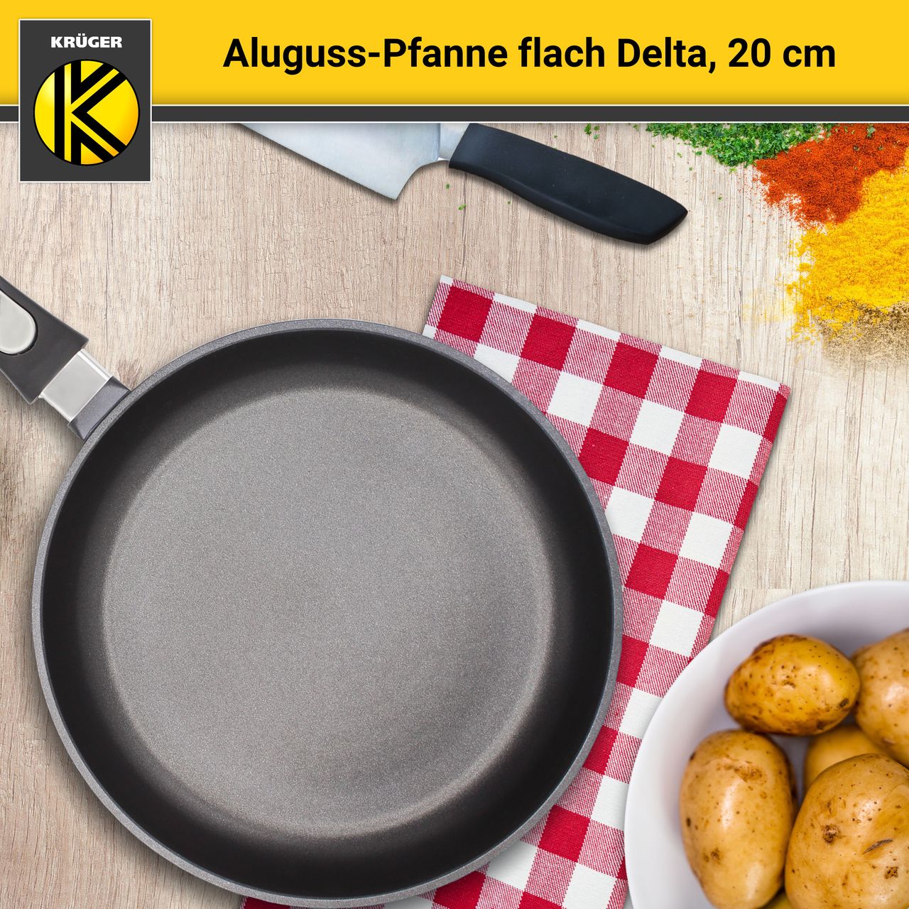 Karl Krüger Aluguss Pfanne DELTA, 20 cm