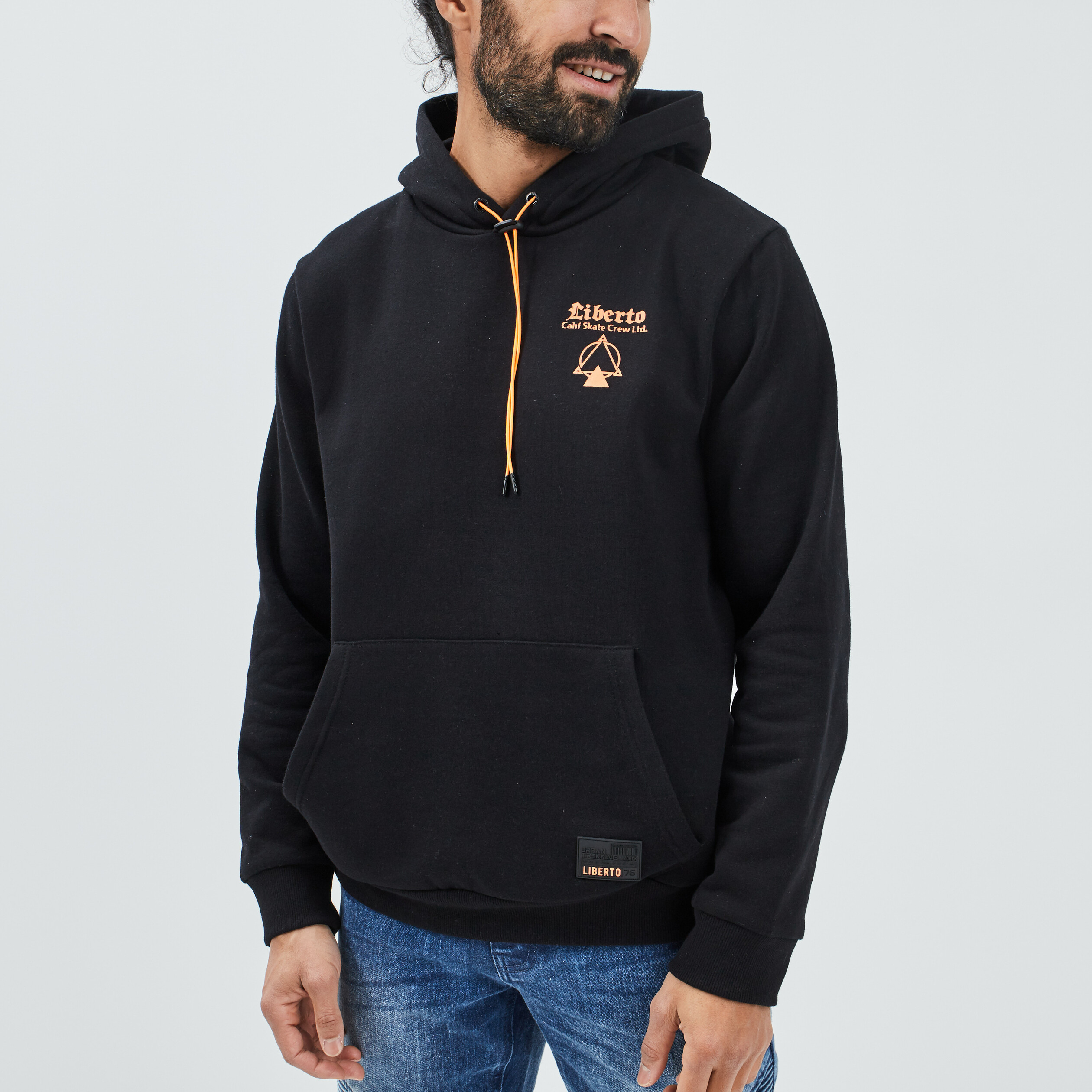 Sweat à capuche hoodie Liberto noir homme | La Halle